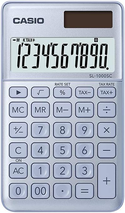 Casio SL-1000SC-BU 10 Digit Blue Calculator
