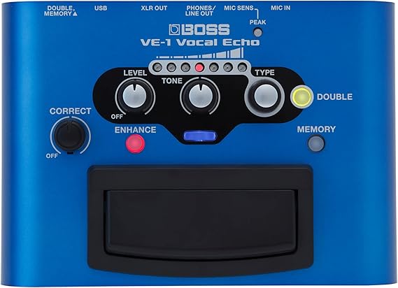 BOSS VE-1 Vocal Echo | Real-Time Vocal Effects for Singers | Add Natural Ambience or Deep Reverb to your Voice | Seven Types of Adjustable Effects | Built-In Memory