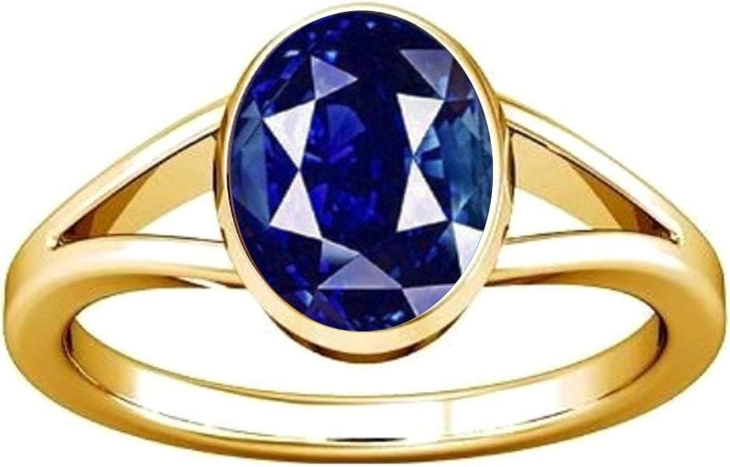 Ramneek Jewels 3.25-3.50 Carat Blue Sapphire Neelam Nilam Energized Gemstone Panchdhatu Ring For Men & Women