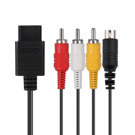 S Video RCA AV Cable for N64/SNES/NGC, S-Video Audio Video Cable Compatible with Nintendo 64/Gamecube/Super Nintendo, 1.8M/6FT