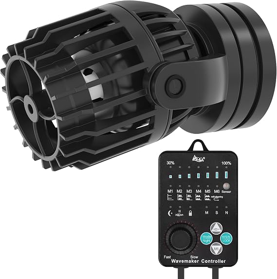 AQQA Wave Maker for Aquarium, DC 10W 4000 L/h Powerhead, 6 Wave Modes & Adjustable Water Flow Speed, Ultra Quiet Wave Maker for 120-350L Freshwater Saltwater Tank