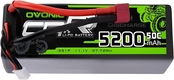 OVONIC 3s Lipo Battery 50C 5200mAh 11.1V Lipo Battery with Dean-Style T RC Car Truck Boat Airplane Helicopter Quadcopter