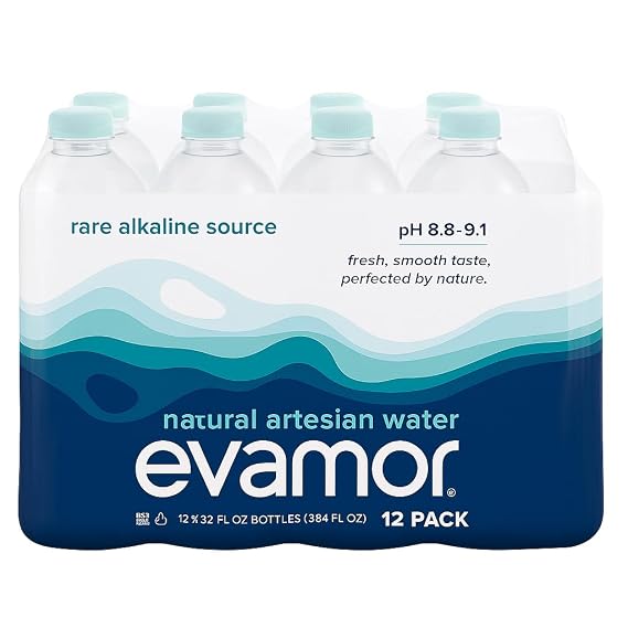 EVAMOR Artesian Bottled Water - Single Source, Naturally Alkaline  of Electrolytes for Hydration and Health, 64 Fl. Oz. Bottles (Pack of 1)