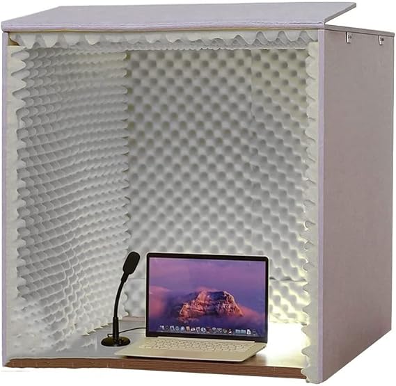 Portable Soundproof Booth - Acoustic Foam Panel for Vocal and Microphone Soundproofing, Ideal for Desktop Studio Music Recording