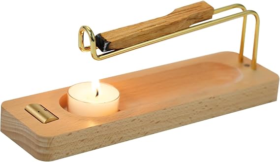 4 in 1 Wooden Incense Holder for Burning Palo Santo & Sage Sticks | Wooden Palo Santo and Sage Burner Stick Holder, Meditation Decor Gift for Home & Yoga Studio