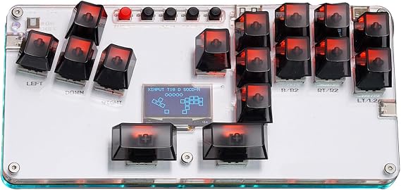 16Keys GamingKeypad All Button Leverless Controller PC Stick with Arcade Light Display
