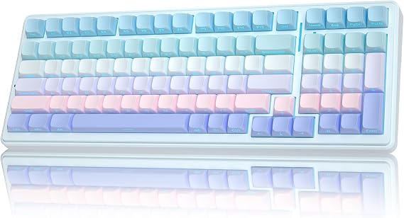 AULA F99 Wireless Mechanical Keyboard,Triple-Mode(BT5.0/2.4GHz/USB-C),Gasket Mounted Creamy Keyboard with Linear Switches, Side Printed PBT Keycaps,RGB Backlit PC Gaming Keyboards for Win/Mac