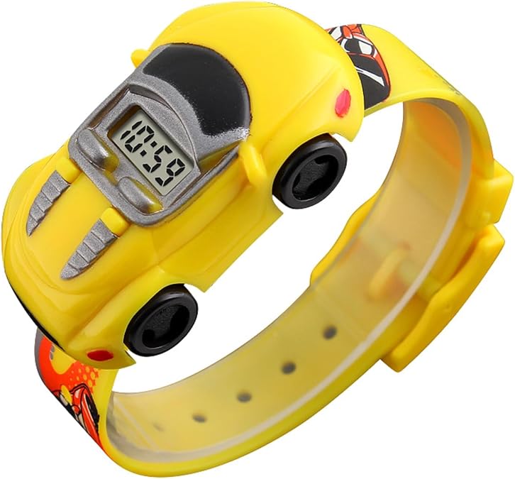 SKMEI Kids' Car Shaped Digital Watches Boys Fun Toy Watch Cartoon Sports Watch for Girls