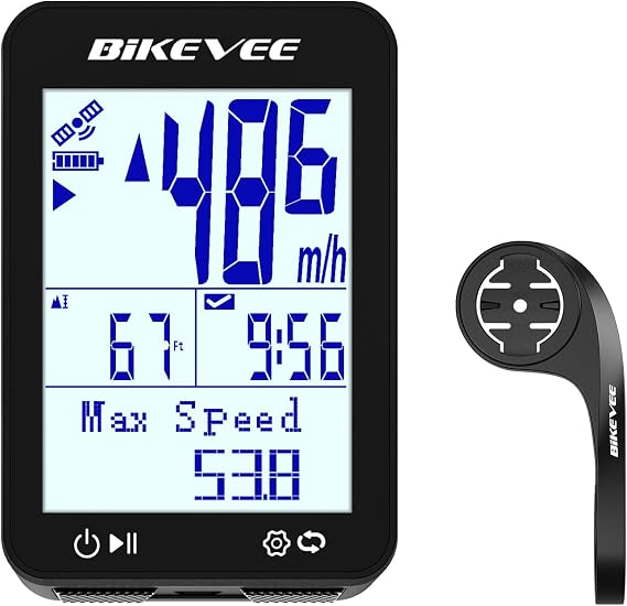 GPS Bike Computer, 2.4" Display, IPX7, 8 Languages, 50g