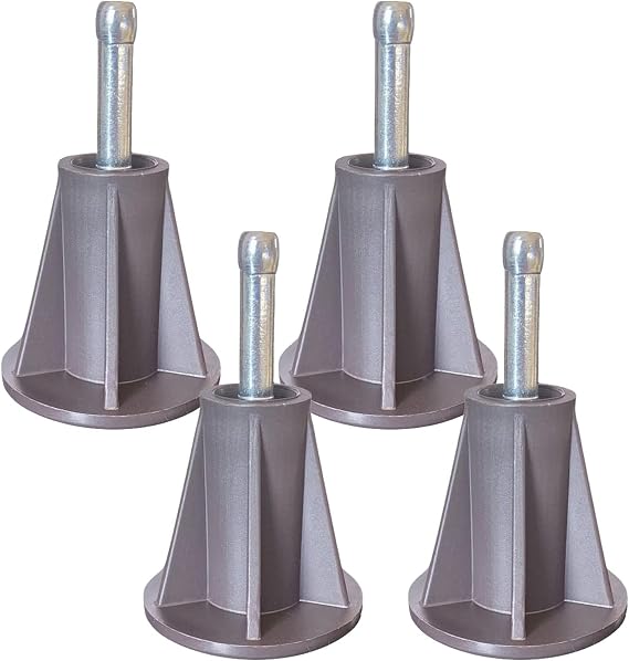 4PCS Steel Stem Replacement Bed Frame Feet with Plastic Inserts | Prevent Sliding, Replace Wheels, Stable, Durable, Create Under-Bed Storage Space, Easy to Install, Universal, Heavy Duty