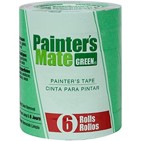 Painter's Mate Green 8-Day, Masking Tape for Painting, Green Painters Tape, 0.94 in x 60 yd, 6 Roll Pack (668840)