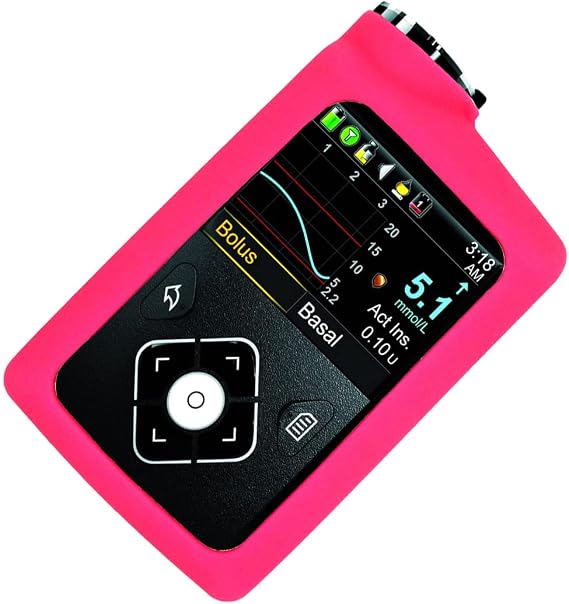 Premium Soft Silicone Case for Medtronic Minimed Insulin Pump 630G/640G/670G/770G/780G, Hot Pink