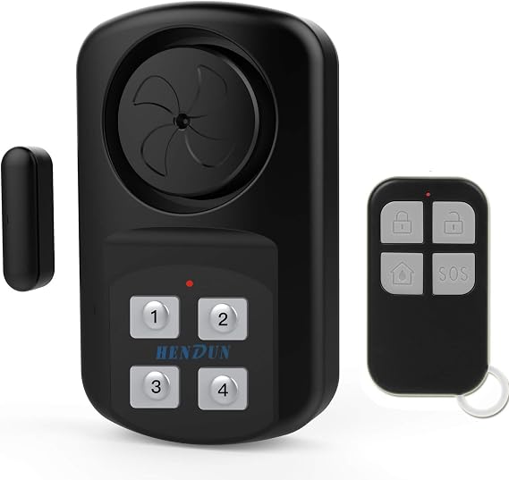 HENDUN Outdoor Door Alarm with Remote, Waterproof IP67, 140dB Loud, 1 Pack