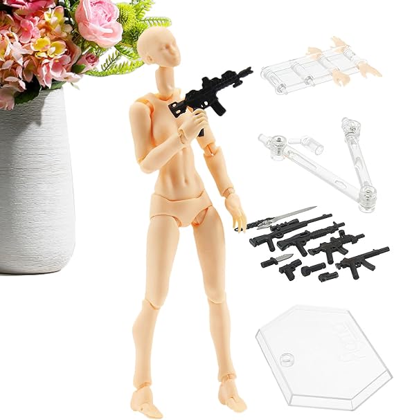 Movable Joint Action Figure - Versatile Poseable Puppet, Dynamic Training Aid | Small Figure Model, Expressive Studio Modeling Helper, Stable Balanced Structure for Protective -Centric Educ