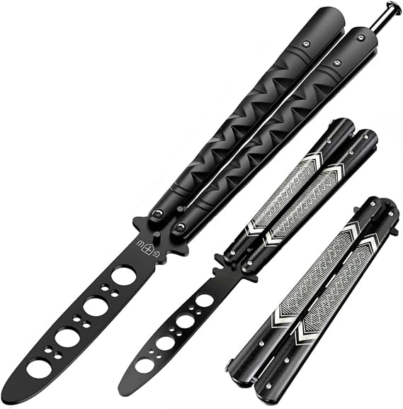 GOOD WORKER Butterfly Trainer Practice Knives NOT Real NOT Sharp Blade Dull Trick Butterfly Butter Fly Training CSGO
