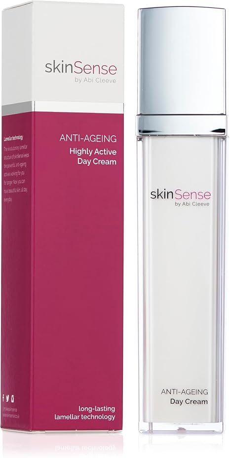 SkinSense Anti-Ageing Highly Active Day Cream 50ml, Anti Wrinkle Day Cream, Face Brightening Serum, Best Day Cream for Mature Skin, Anti-Ageing Moisturiser for Women