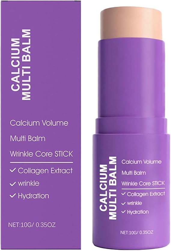Calcium Volume Multi Balm: Korean Moisturiser & Firming Stick for Face, Eyes & Neck, Anti-Aging Serum with Collagen, Hydrating Wrinkle Core Cream