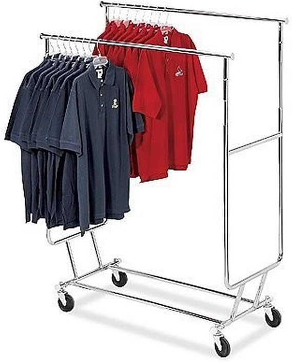 Deluxe Double Rail Commercial Collapsible Rolling Rack