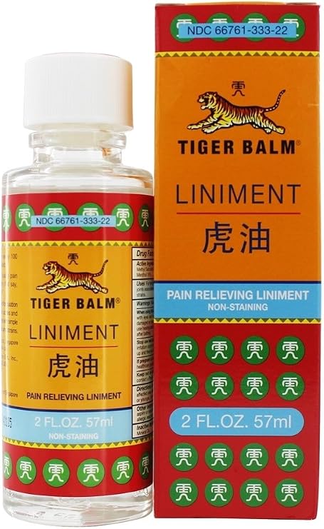 Tiger Balm Liniment, 2 oz. Sore Muscle and Joint Relief Liniment Oil Arthritis and Back Relieving Oil Topical Joint Discomfort Relief