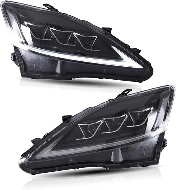 Headlight Assembly For LEXUS IS250 Headlight IS350 IS300 2006-2011 2012 IS220d/IS F Clear Lamplight With Moving Turn Signal Headlamp Car Assembly Car Headlights(Clear,RHD)
