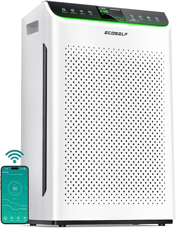Air Purifier for Home Large Room Up to 3850Ft2 with Washable Filter, HEPA Air Cleaner with AQI Display, Trend Graph, Smart App Control, Auto Eco Pet Sleep Modes for Allergies, HAP610WF
