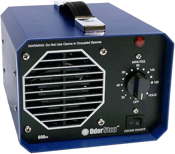 OdorStop OS600UV Professional Grade Travel Size/Mini Ozone Generator/UV Air Purifier for Areas of 600 Square Feet+, For Deodorizing and Purifying Small Spaces Such as Hotel Rooms