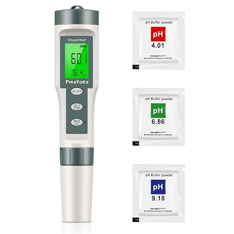 pH Meter, 3-in-1 TDS Meter Digital Water Tester with 0.01 High Precision, Water Tester for Drinking Water with 0-14 pH Test Range, TDS/Temp/pH Tester for Wine, Aquarium, Pool, Garden, Bath and Water