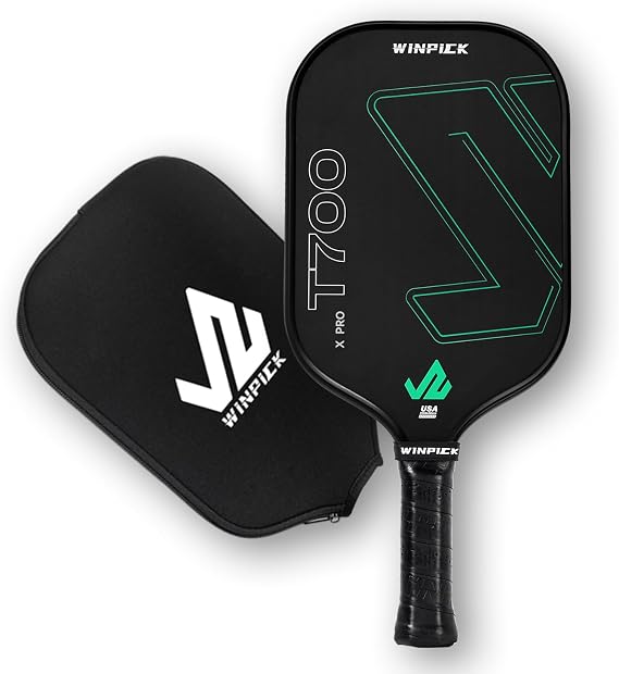 Pickleball Paddle, T700 Raw Carbon Fiber Pickleball Paddle, Thermoformed Pickleball Racket with 16 MM Polypropylene Honeycomb Core, Non Slip Grip, More Control & Power, USAPA Approved