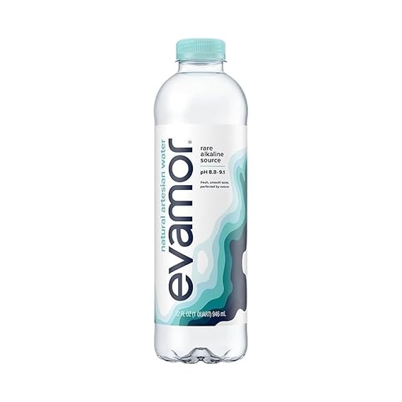 EVAMOR Artesian Bottled Water - Single Source, Naturally Alkaline  of Electrolytes for Hydration and Health, 32 Fl. Oz. Bottles (Pack of 6)