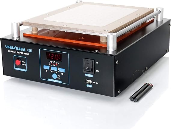 YIHUA 946A-III Digital LCD Screen Separator 5V 2A USB Power Supply with Built-in Long-Lasting Vacuum Pump for Mobile Ipad F /C (Aluminum Panel Size: 28cm x 22cm /11" x 8.7" 0.05)