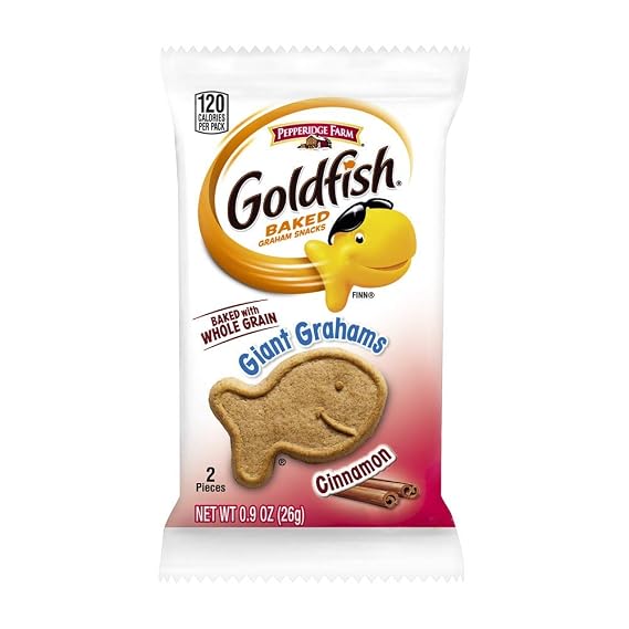 Pepperidge Farm Goldfish Whole Grain Giant Grahams, Cinnamon, 0.9 Oz, Pack of 300