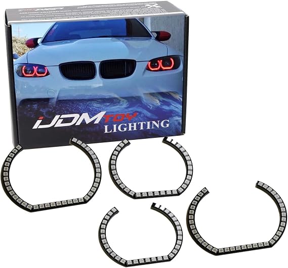 iJDMTOY DTM Style RGB LED Angel Eye Rings for BMW 1/2/3/4/5 Series