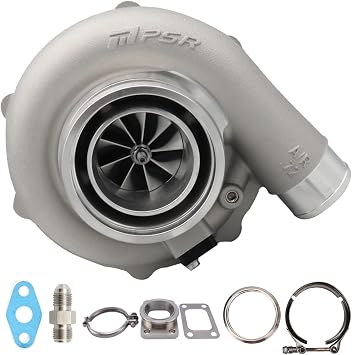 PSR Turbo 5855G Dual Ball Bearing Billet Wheel Turbo Stainless Steel Dual Vband 0.82A/R+T3 Adapter Hp Rating 770