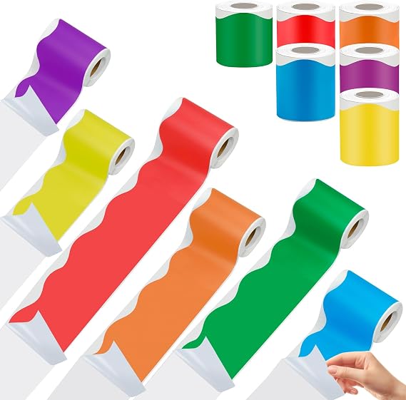 6 Roll 196.8Ft Bulletin Board Borders for Board Trim for Office School Home
