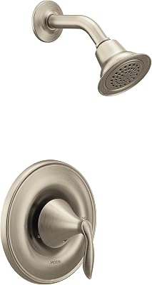 Moen Eva Brushed Nickel One-Handle Posi-Temp Eco-Performance Shower Trim Kit Featuring Showerhead and Shower Lever Handle, Valve Required, T2132EPBN