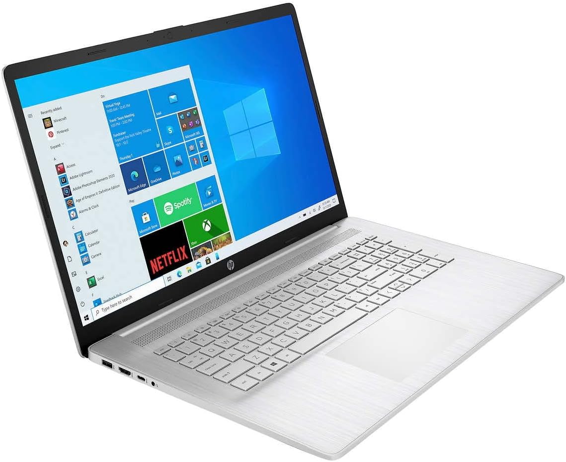 HP 2021 High Performance Laptop - 17.3 FHD IPS - 11th Intel i5-1135G7 Quad-Core - Natural Silver - Backlit Keyboard- Win 10 - w 32GB USB