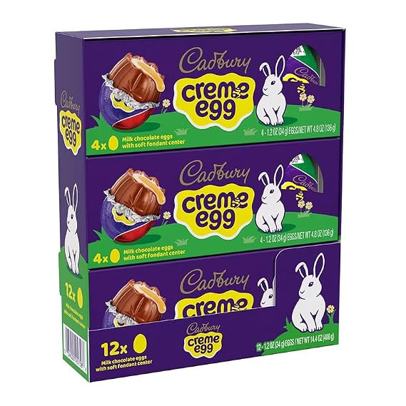 Cadbury Creme Egg, Milk Chocolate and Fondant, Easter Candy Eggs, 12 ct.