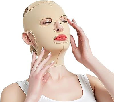 Dioche V Line Cheek Chin Slimming Belt, Massage Shaper, Reusable Breathable Full Face Strap for Shaping, Skin Lifting L