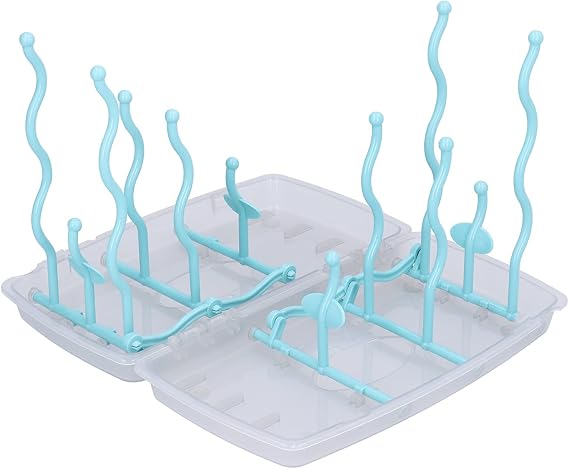 mumisuto Baby Bottle Drying Rack with Drainer, Travel Bottle Drying Rack Foldable & Space Saving Drying Rack Portable Baby Bottle Drying Rack for Breast Pump Parts and Bottles