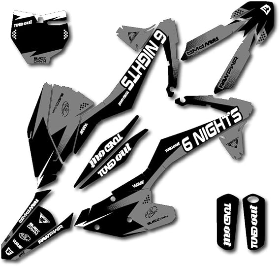 Gray & White Racing Graphics Kit fits KTM 16-18 SX SXF XC XCF 125 150 200 250 300 450