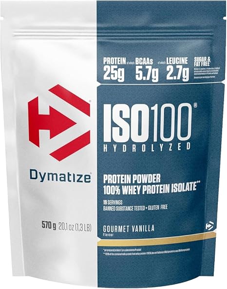 Dymatize ISO 100 Hydrolyzed Gourmet Vanilla 570g - Whey Protein Hydrolysate + Isolat Pulver