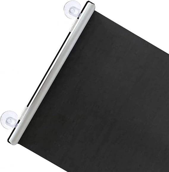 Indoor Blackout Roller Blinds,Roller Window Shades with Suction Cups,Sun Protection Curtain,Retractable Portable Window Shade,No Drilling,Privacy Blinds,Black-35125cm(13.8 * 49.2in)