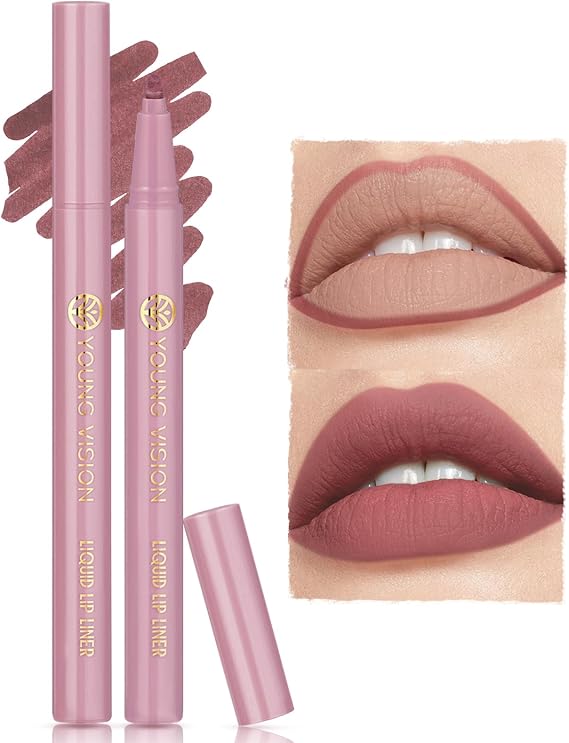 Matte Waterproof Lip Liners Pencil - 2 in 1 Matte Liquid Lip Liner and Lipstick Long Lasting and Waterproof Pencil Non-Stick Cup for All Skin Types (10#, 12g)