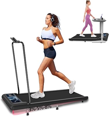 Walking Pad,Under Desk Treadmills with Removable Handle 2.5HP Portable Treadmills for Home and Office, 270Lbs Capacity Walking Mat with APP &Remote Control, LED Display