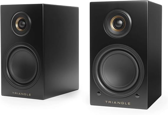 Triangle - Active Speakers LN01A - Bluetooth Bookshelf Speakers with 2 x 50W Amplifier - HD Audio - Phono/Optical Turntable Inputs & Subwoofer Output - 165 x 291 x 225 mm – Black (Pair)