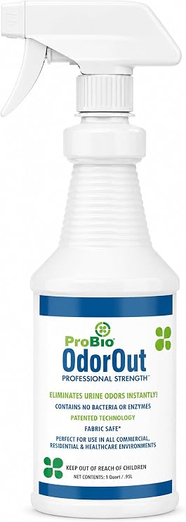 ProBio OdorOut Odor Eliminator Spray for Urine, Pet & Organic Odors Professional Strength, Fabric Safe | Indoor Use | Liquid Trigger Spray | 32 oz