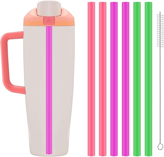 6pcs Straw Replacements for Owala FreeSip Sway 40oz (Purple, Pink, Green)