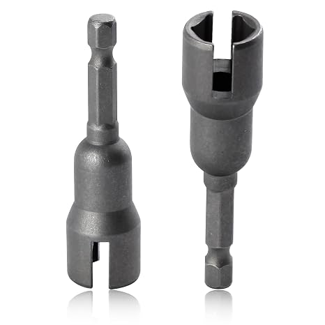 SPEEDWOX 2PCS Power Wing Nut Driver Set 1/4 Inch Hex Shank Steel Drills Bits Wing Nuts Drill Bit Socket Wrenches Tools Slot Set For Panel Nuts C Hook Bolts Eye Screws Q-Hanger