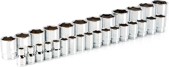 TEKTON 1/2 Inch Drive 6-Point Socket Set, 29-Piece (10-38 mm) | SHD92010