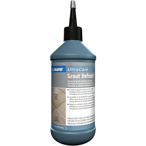 MAPEI UltraCare Grout Refresh, Universal Grout Colorant & Sealer, 8 oz Bottle Easy Grout Restoration & Protection, 5038 Avalanche